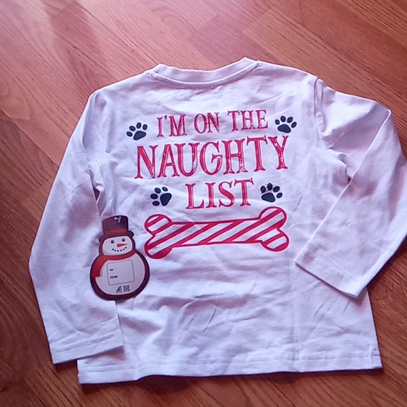 NFS.        kids, boys,  girls unisex XMAS  shirt, mug shot, naughty list. SZ 4 - Picture 5 of 6